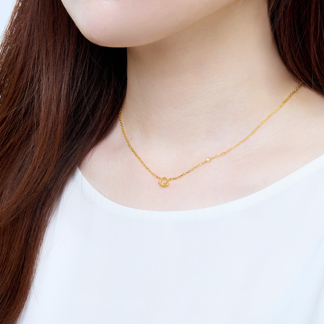 キイロイトリ フェイスシルエットネックレ…