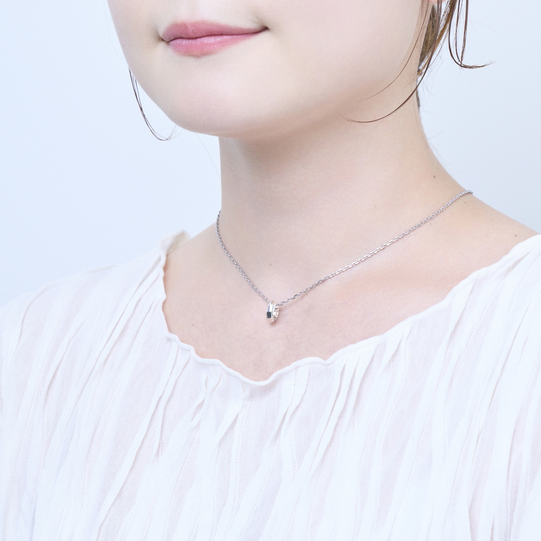 シルバー カットデザイン ネックレスチャ…