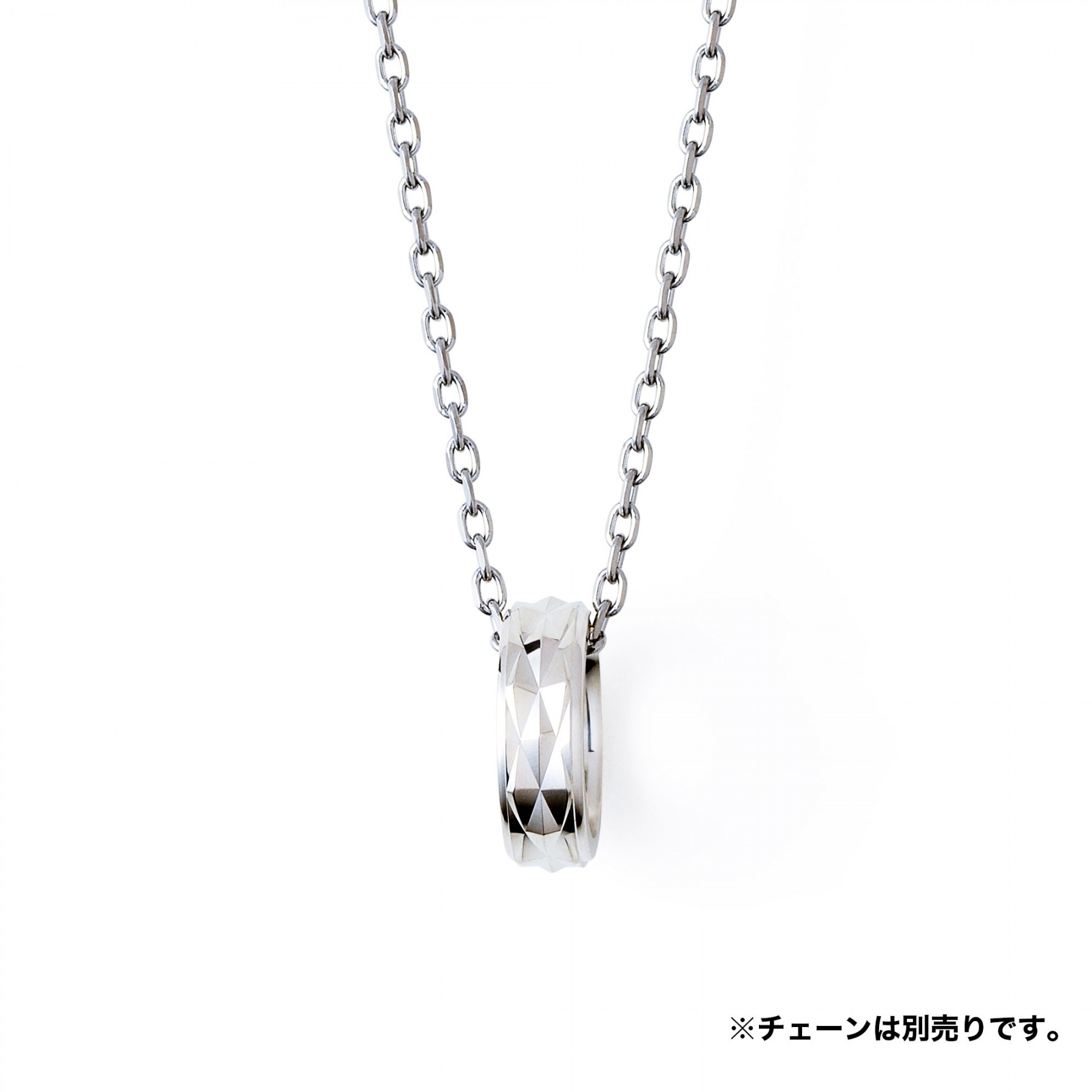 シルバー カットデザイン ネックレスチャ…
