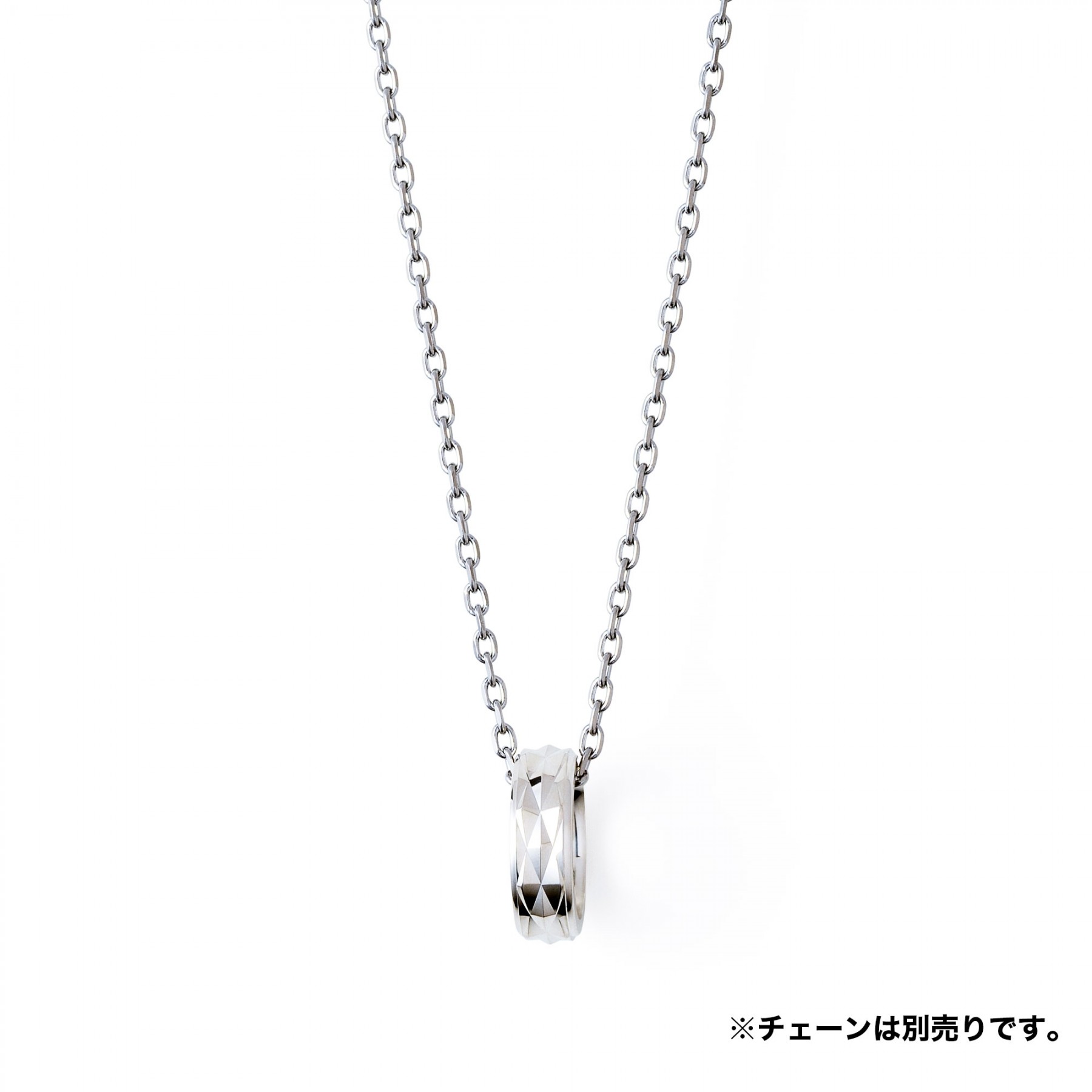 シルバー カットデザイン ネックレスチャ…