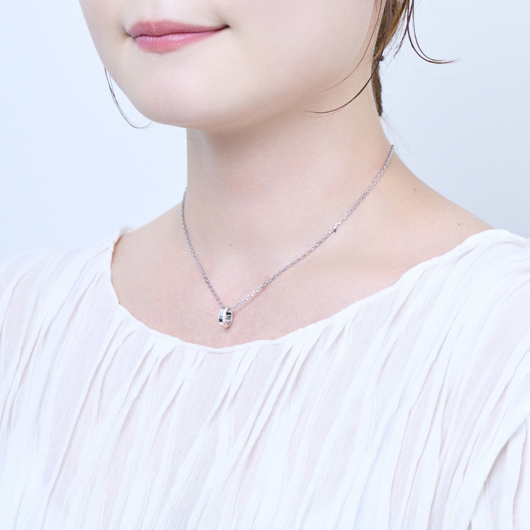 シルバー カットデザイン ネックレスチャ…
