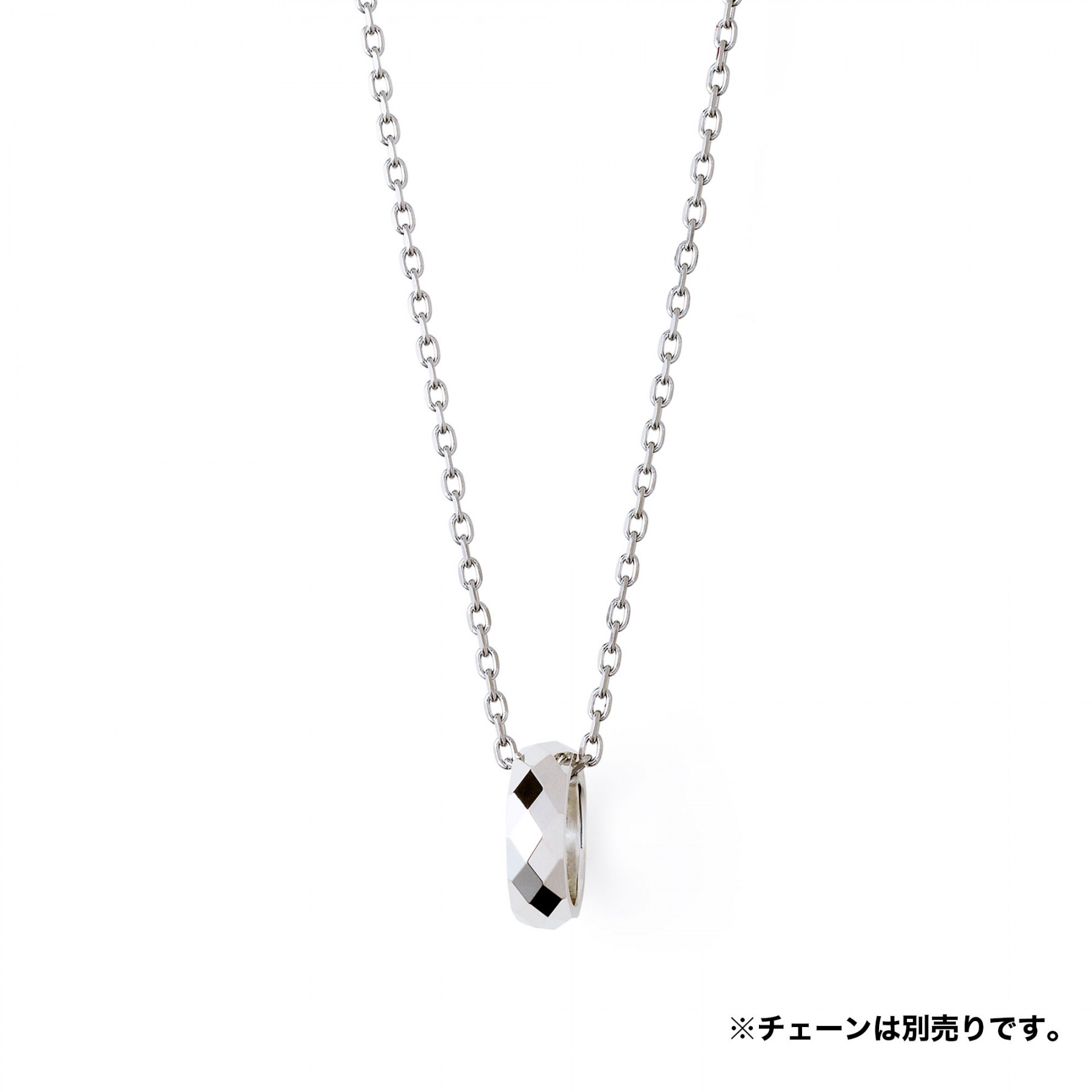 シルバー カットデザイン ネックレスチャ…
