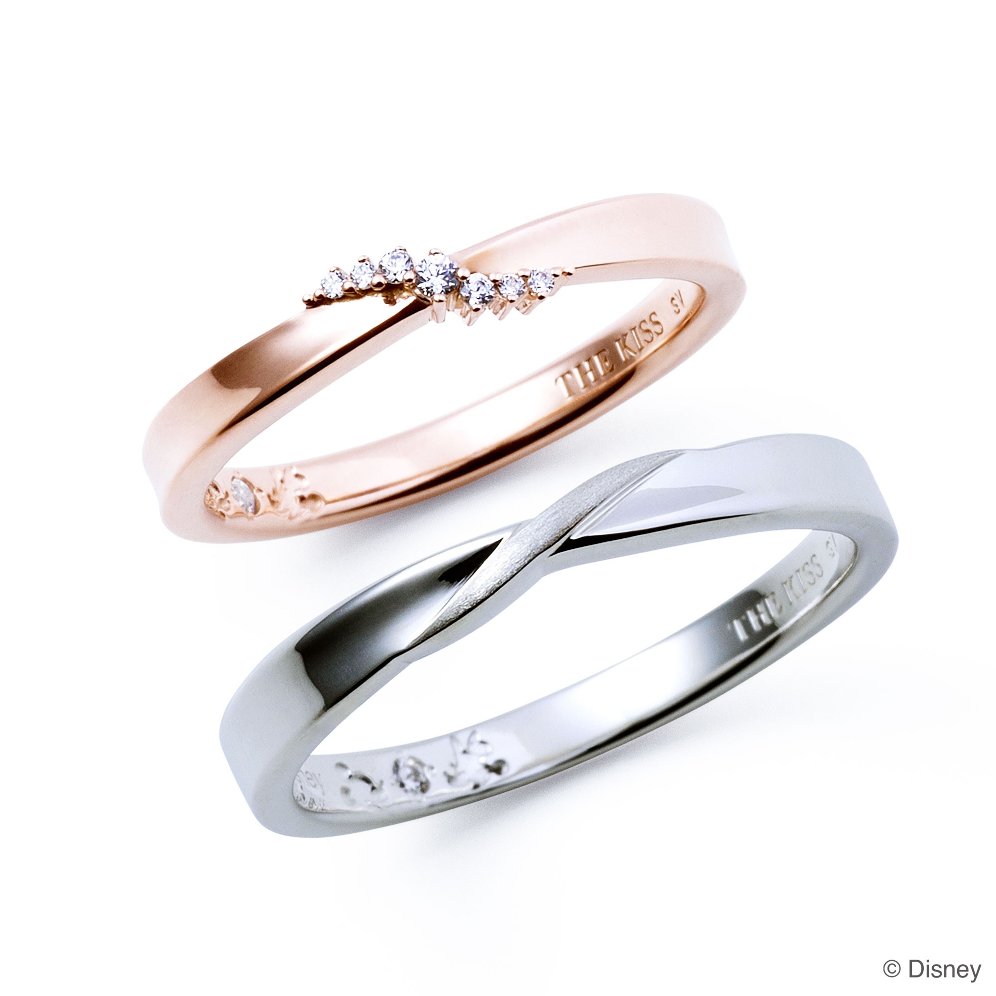 ディズニー ミッキー&ミニー / シルバー ペア リング DI-SR528CZ-529CZ