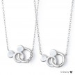 ディズニー ミッキー / シルバー ペア ネックレス DI-SN1411CZ-1412CZ