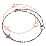 シルバー ペア ブレスレット&アンクレッ…