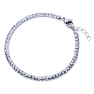 THE KISS K18WGメレダイヤ付き ブレスレット THE KISS K18WGメレダイヤ付き ブレスレット ステンレス アクセサリー