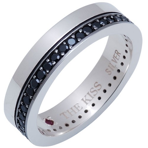 【3号】THE KISS シルバー ピンキーリング 黒 silver925 sr2032m_1.jpg
