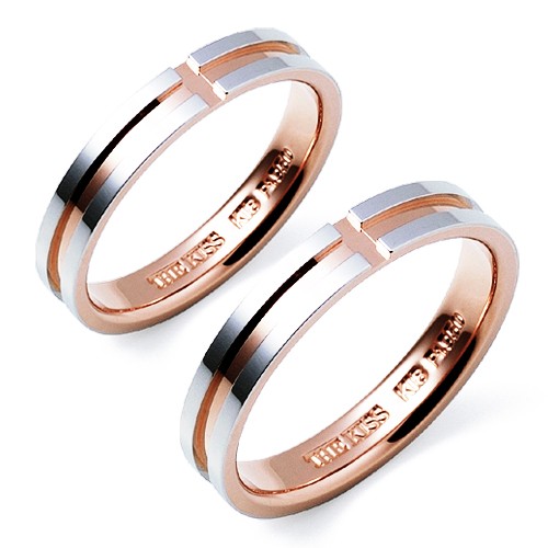 マリッジリング　プラチナ×ゴールド プラチナ×ピンクゴールド マリッジリング 7461123181-P｜THE KISS（ザ