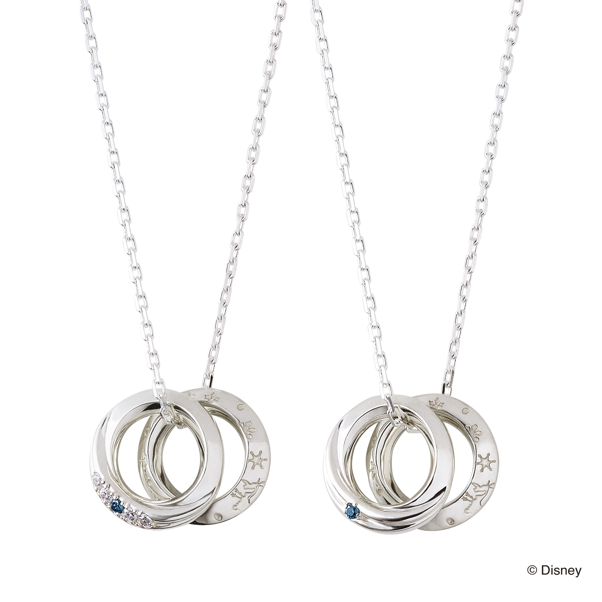 サージカルステンレス ペア ネックレス TPD1005PIDM-BKDM｜THE KISS