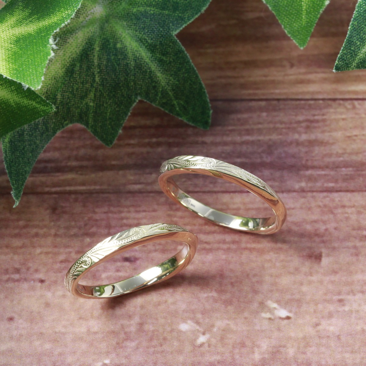 ピンクゴールド＆ホワイトゴールド ペア リング K-R2201PG-2202WG｜THE