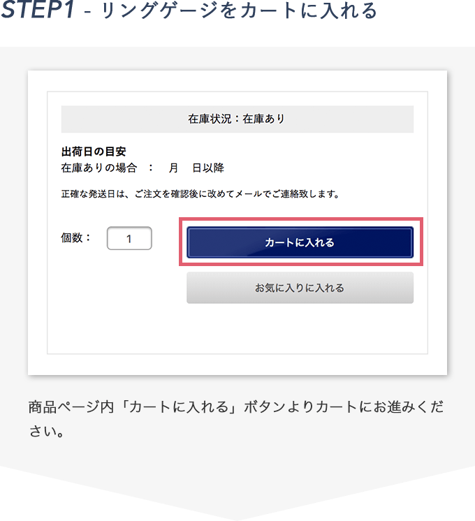 STEP1 リングゲージをカートに入れる