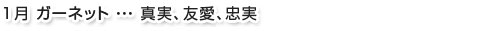 1月ガーネット…真実、友愛、忠実